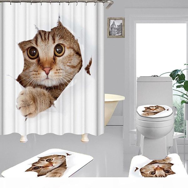 funny cat waterproof shower curtain 4 set piece carpet cover toilet cover bath mat pad home bathroom decoration 5 pattern jllfnp
funny cat waterproof shower curtain 4 set piece carpet cover toilet cover bath mat pad home bathroom decoration 5 pattern jllfnp