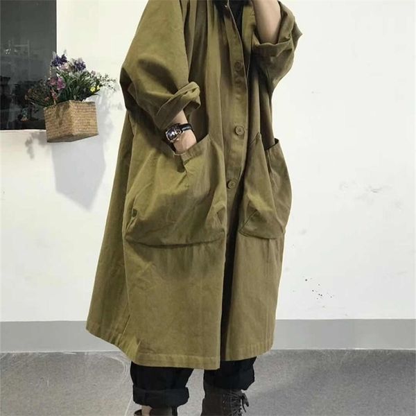 female new autumn and beginning winter oversize 100% cotton outerwear handsome and self left all-match fashion loose trench 201031, Tan;black
female new autumn and beginning winter oversize 100% cotton outerwear handsome and self left all-match fashion loose trench 201031, Tan;black