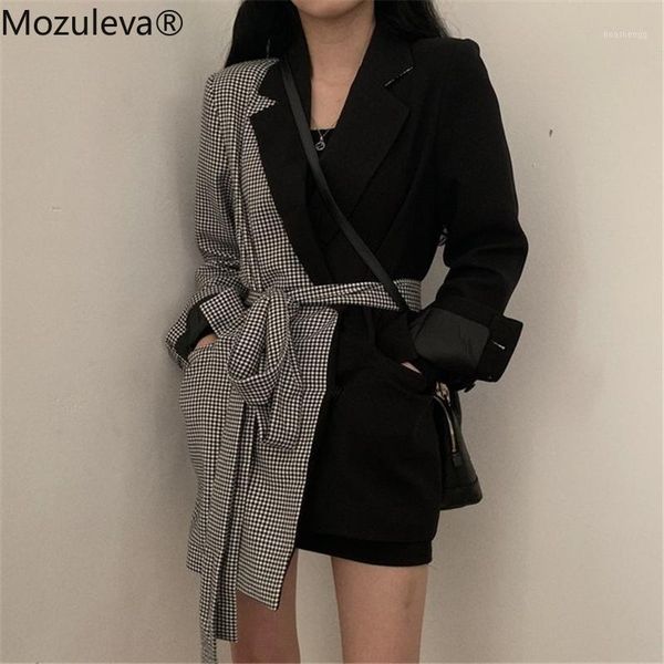 mozuleva fashion irregular women blazer office ladies belt suit jacket plaid patchwork women coat outwear blaser femme 20191, White;black
mozuleva fashion irregular women blazer office ladies belt suit jacket plaid patchwork women coat outwear blaser femme 20191, White;black