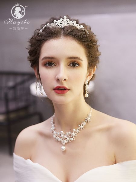 korean bridal headdress 2020 new super fairy crown necklace earrings white dress wedding hair accessories set, Silver
korean bridal headdress 2020 new super fairy crown necklace earrings white dress wedding hair accessories set, Silver