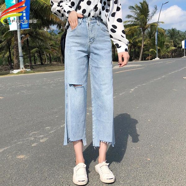 boyfriend jeans for women spring summer 2020 new arrivals ankle-length irregular denim pants hole streetwear loose woman jeans, Blue
boyfriend jeans for women spring summer 2020 new arrivals ankle-length irregular denim pants hole streetwear loose woman jeans, Blue