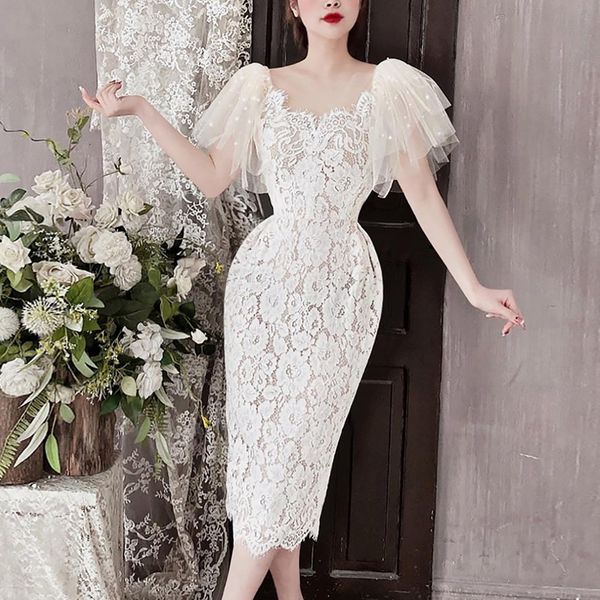 dress 2020 new summer elegant mesh stitching lace lace women's dressskirt skirtsgoddess style french slimming over-the-knee fairy dress, Black;gray
dress 2020 new summer elegant mesh stitching lace lace women's dressskirt skirtsgoddess style french slimming over-the-knee fairy dress, Black;gray