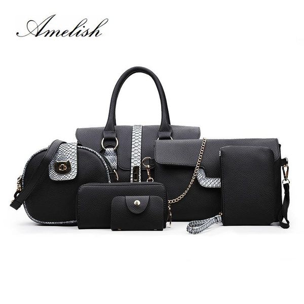 fashion designer 6pcs composite pu leather women messenger shoulder bags chains cat lock ladies solid handbags clutch bag wallet
fashion designer 6pcs composite pu leather women messenger shoulder bags chains cat lock ladies solid handbags clutch bag wallet