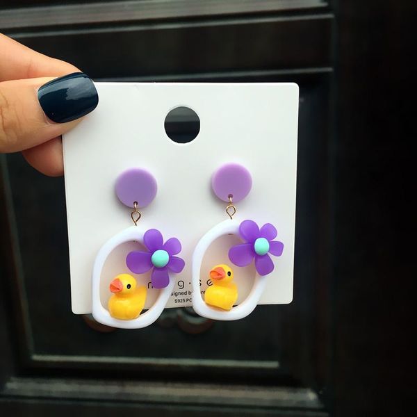 lovely acrylic duck flower studs earrings for women cartoon animal party jewelry kids studs unique holiday ear, Golden;silver
lovely acrylic duck flower studs earrings for women cartoon animal party jewelry kids studs unique holiday ear, Golden;silver