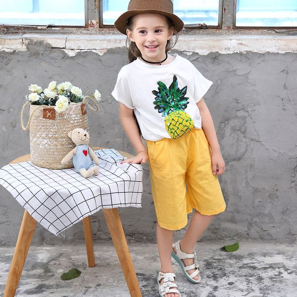 summer new childrens clothing 2020ins girls 100% cotton coat two-piece pants pineapple cotton loose pants, Red;yellow
summer new childrens clothing 2020ins girls 100% cotton coat two-piece pants pineapple cotton loose pants, Red;yellow