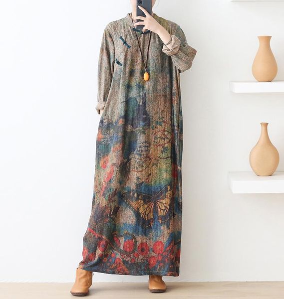 casual dresses autumn maxi for women vintage loose long sleeve dress knitting retrorabbit hair printed robe winter vestidos, Black;gray
casual dresses autumn maxi for women vintage loose long sleeve dress knitting retrorabbit hair printed robe winter vestidos, Black;gray