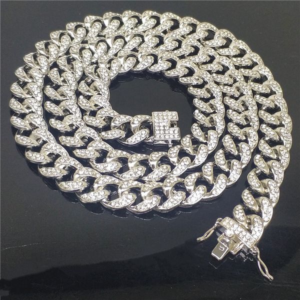 luxury special offer cuban link chain fashion brand full diamond 14mm thick two-color silver hiphop hip hop super flash necklac, Golden;silver
luxury special offer cuban link chain fashion brand full diamond 14mm thick two-color silver hiphop hip hop super flash necklac, Golden;silver
