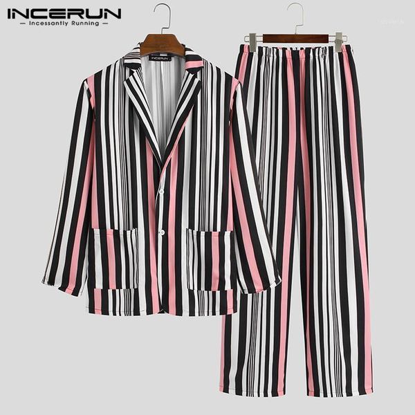 fashion striped men sets leisure long sleeve lapel shirts elastic waist pants 2 pieces hawaiian man loose pockets suits incerun1, Gray
fashion striped men sets leisure long sleeve lapel shirts elastic waist pants 2 pieces hawaiian man loose pockets suits incerun1, Gray