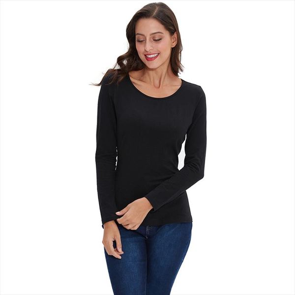 women basic solid long sleeve t shirt round crew neck plain cotton spandex plus size lady tees amp; autumn, White
women basic solid long sleeve t shirt round crew neck plain cotton spandex plus size lady tees amp; autumn, White