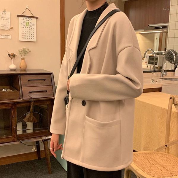 woolen jackets oversize women's coat 2021 spring winter outerwear casual for girls vintage plus size kpop woman1, Black
woolen jackets oversize women's coat 2021 spring winter outerwear casual for girls vintage plus size kpop woman1, Black