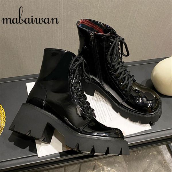 boots 2021 fashion chunky motorcycle women round toe platform casual women's shoes combat patent leather bota female short, Black
boots 2021 fashion chunky motorcycle women round toe platform casual women's shoes combat patent leather bota female short, Black