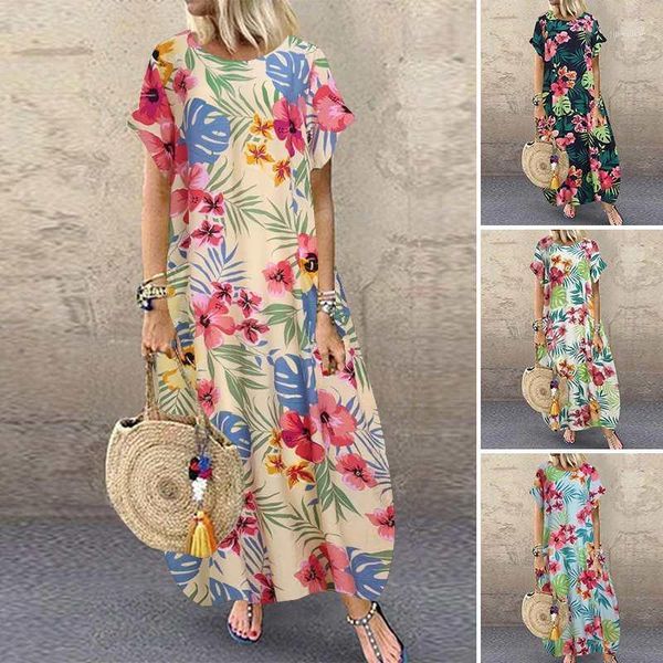 plus size women's floral sundress zanzea 2020 elegant summer printed dress casual short sleeve maxi vestidos female baggy robe1, White;black
plus size women's floral sundress zanzea 2020 elegant summer printed dress casual short sleeve maxi vestidos female baggy robe1, White;black