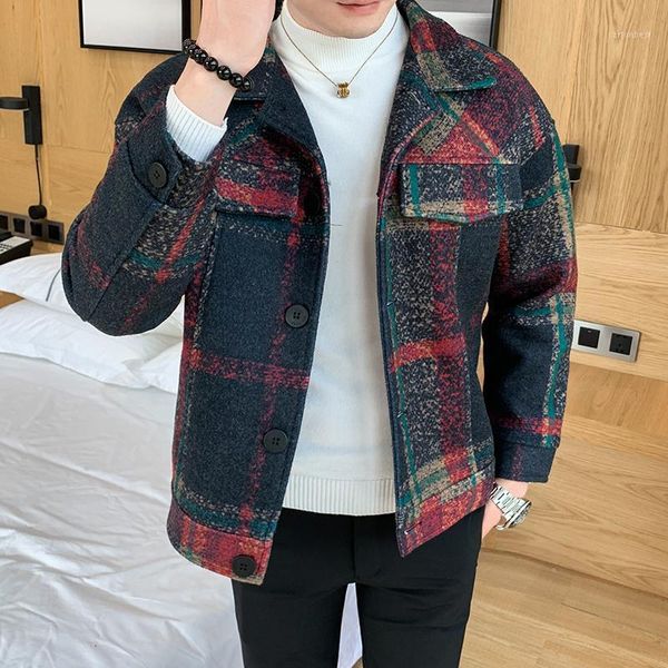men's wool & blends winter woolen coat slim fashion retro casual tartan jacket man streetwear british wind men overcoat m-2xl1, Black
men's wool & blends winter woolen coat slim fashion retro casual tartan jacket man streetwear british wind men overcoat m-2xl1, Black