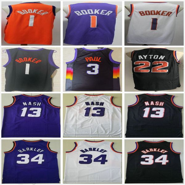 ncaa college devin 1 booker jersey chris 3 paul deandre 22 ayton purple black white retro steve 13 nash charles 34 barkley basketball jersey, Black;red
ncaa college devin 1 booker jersey chris 3 paul deandre 22 ayton purple black white retro steve 13 nash charles 34 barkley basketball jersey, Black;red