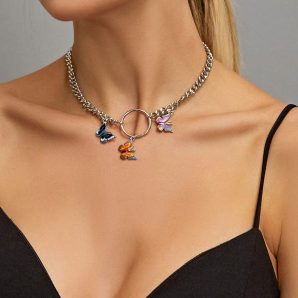 new spring exquisite jewelry fashion round circle colorful butterfly necklace clavicle chain lady, Golden;silver
new spring exquisite jewelry fashion round circle colorful butterfly necklace clavicle chain lady, Golden;silver
