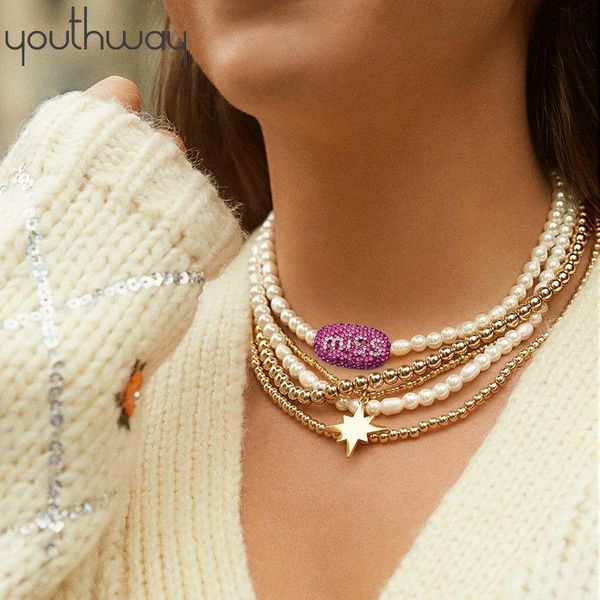 ins miss rhinestone paved soft clay necklace english letters charm pearl beaded choker necklace minimalist jewelry, Golden;silver
ins miss rhinestone paved soft clay necklace english letters charm pearl beaded choker necklace minimalist jewelry, Golden;silver