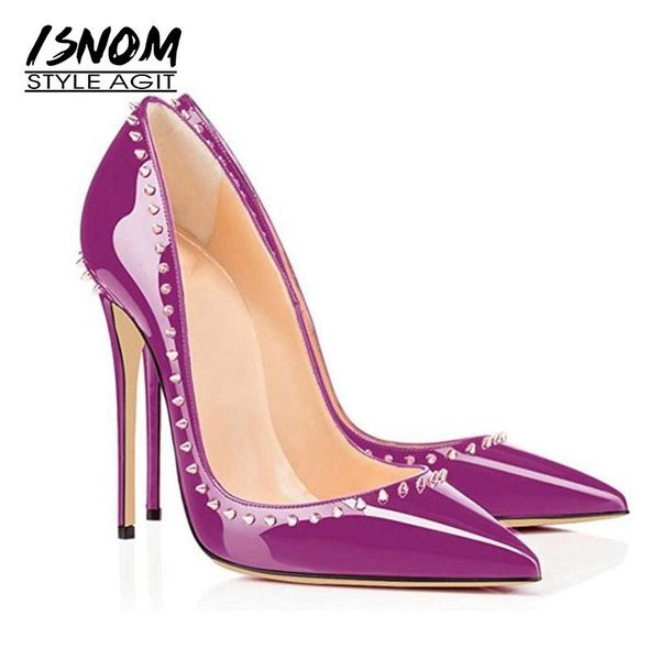 isnom big size 33-45 occident super high heels women pumps pointed toe shoes shallow rivet footwear fashion female party shoes, Black
isnom big size 33-45 occident super high heels women pumps pointed toe shoes shallow rivet footwear fashion female party shoes, Black