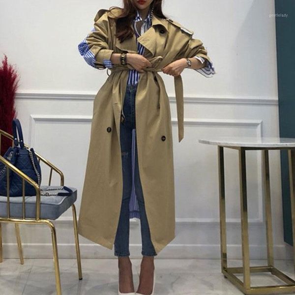 women's trench coats 2021 autumn lapel tie striped stitching large size slim windbreaker coat1, Tan;black
women's trench coats 2021 autumn lapel tie striped stitching large size slim windbreaker coat1, Tan;black