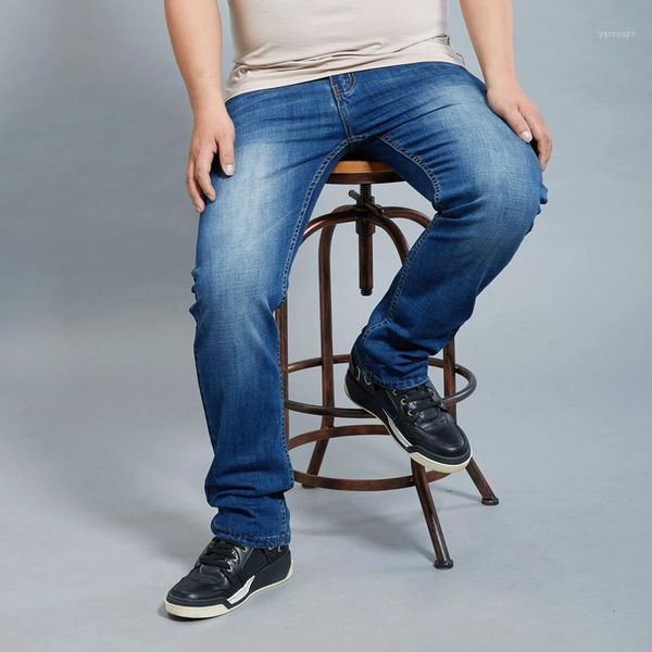 summer new thin men's jeans summer stretch slim light blue straight large size mid-rise jeans 46 48 straight pants fat trousers1
summer new thin men's jeans summer stretch slim light blue straight large size mid-rise jeans 46 48 straight pants fat trousers1