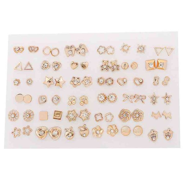36pairs/set gold color earrings mixed styles rhinestone flower geometric heart star plastic stud set for women jewelry, Golden
36pairs/set gold color earrings mixed styles rhinestone flower geometric heart star plastic stud set for women jewelry, Golden
