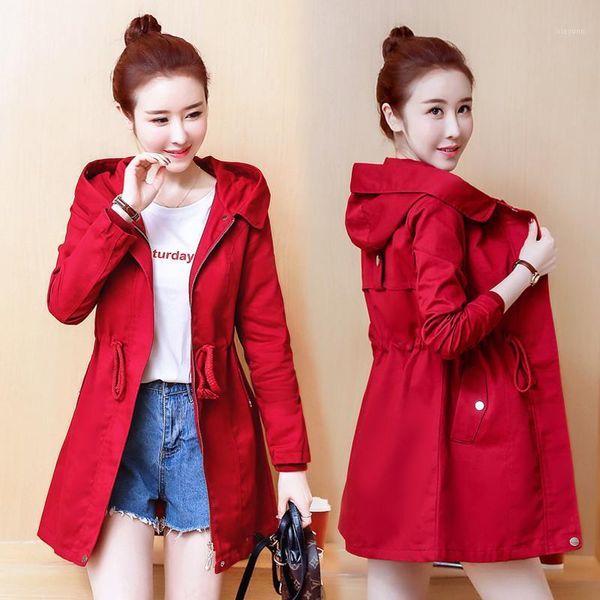 plus size windbreaker coat women spring autumn mid long trench coats women casual hooded cardigan overcoats clothing 4xl y3391, Tan;black 
plus size windbreaker coat women spring autumn mid long trench coats women casual hooded cardigan overcoats clothing 4xl y3391, Tan;black