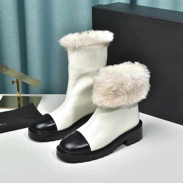 new winter zapatos de mujer genuine leather mid-calf fur boots woman round toes square heels platform boots woman snow, Black
new winter zapatos de mujer genuine leather mid-calf fur boots woman round toes square heels platform boots woman snow, Black