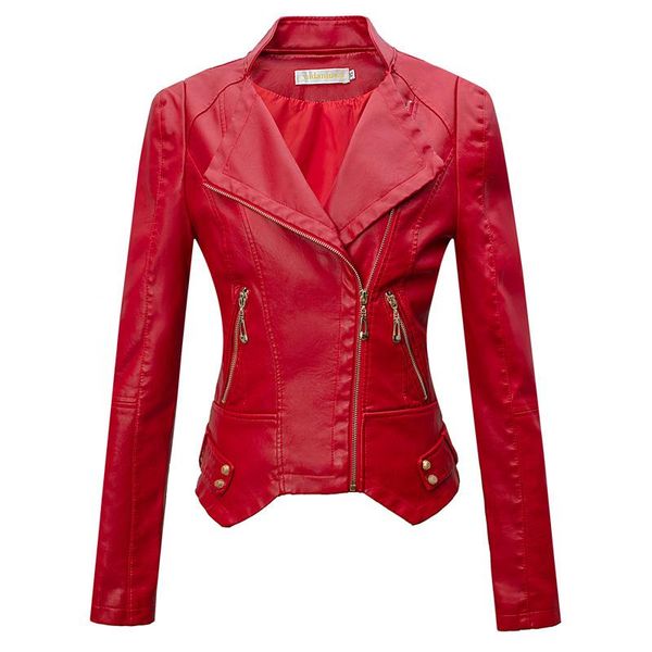 women korean slim solid leather jacket female fashion casual leather jackets outwear, Black
women korean slim solid leather jacket female fashion casual leather jackets outwear, Black