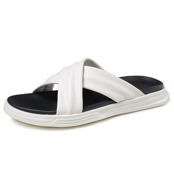 will men's see in open air breathable leather sandals trend outer wear the word cross-strapped flip flops kj3m, Black
will men's see in open air breathable leather sandals trend outer wear the word cross-strapped flip flops kj3m, Black