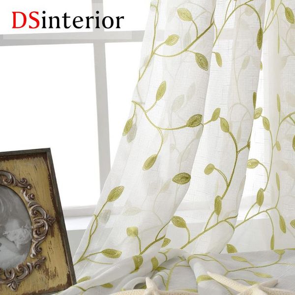 dsinterior green leaf embroidered curtains sheer curtains for living room window
dsinterior green leaf embroidered curtains sheer curtains for living room window
