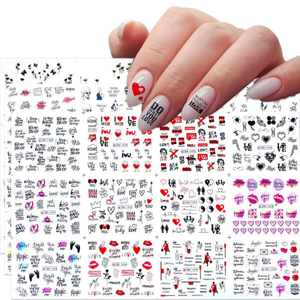 12 designs russian text nail water decals lips finger girl transfer slider russia words manicure tattoos set, Black
12 designs russian text nail water decals lips finger girl transfer slider russia words manicure tattoos set, Black