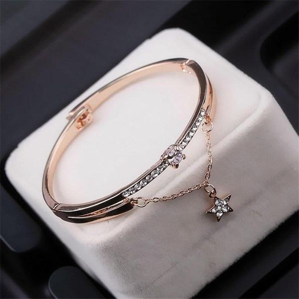 link, chain luxury double-deck star bracelet fashion lady easy to match cz bracelets engagement gifts, Black
link, chain luxury double-deck star bracelet fashion lady easy to match cz bracelets engagement gifts, Black