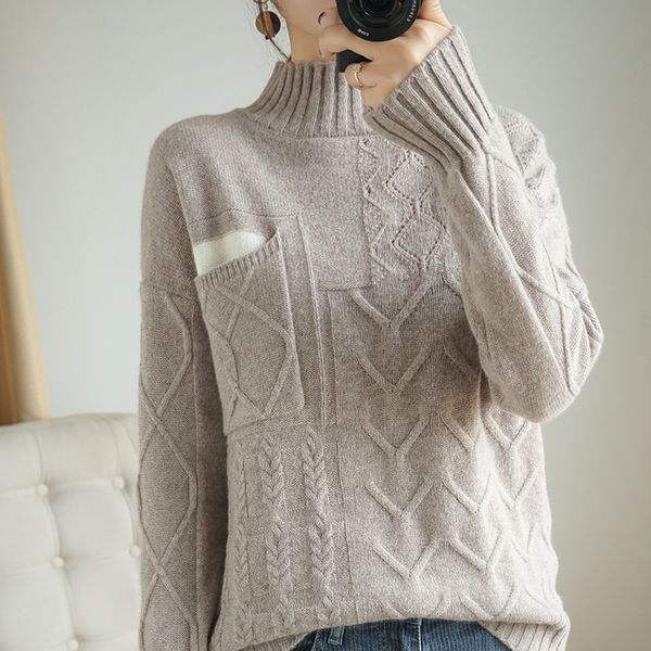 2021 quality female pullovers high collar 100% knitting sweaters winter feminine jumpers 3 long wool jfbz, White;black
2021 quality female pullovers high collar 100% knitting sweaters winter feminine jumpers 3 long wool jfbz, White;black