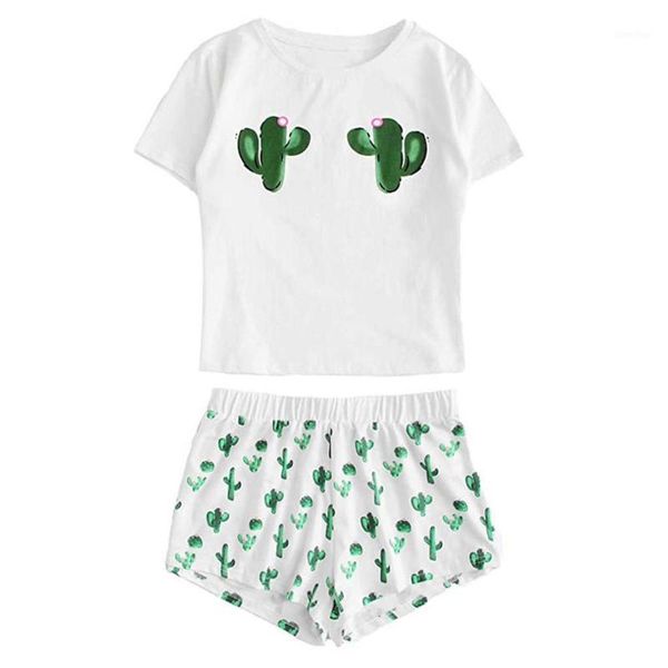 women's cactus printed pajamas set cotton girls casual shorts short sleeve ruffled t-shirt sleepwear nightwear set pyjama femme1, Black;red
women's cactus printed pajamas set cotton girls casual shorts short sleeve ruffled t-shirt sleepwear nightwear set pyjama femme1, Black;red