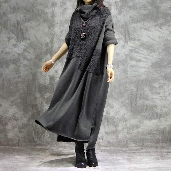 casual dresses winter woman dress solid color plus size loose maxi long sleeve turtleneck big swing splice party for women, Black;gray
casual dresses winter woman dress solid color plus size loose maxi long sleeve turtleneck big swing splice party for women, Black;gray