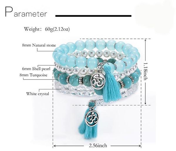 Couple Friendship Set Bracelet Natural Stone Turquoise Multi-circle Winding Charms Unisex For Girls Women Wedding Dainty Gift, Black
Couple Friendship Set Bracelet Natural Stone Turquoise Multi-circle Winding Charms Unisex For Girls Women Wedding Dainty Gift, Black