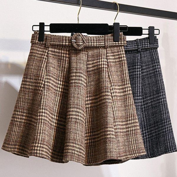 plaid skirt casual trendy autumn and winter above knee mini sweet lace-up student for women, Black
plaid skirt casual trendy autumn and winter above knee mini sweet lace-up student for women, Black