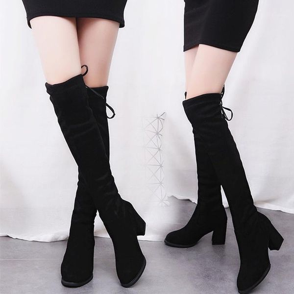 new autumn and winter boots boots over the knee high elastic thick with pointed high heel women's s0141, Black
new autumn and winter boots boots over the knee high elastic thick with pointed high heel women's s0141, Black