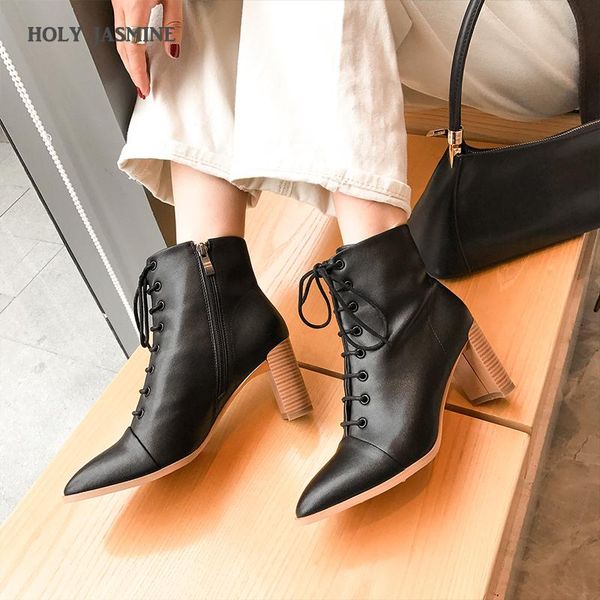 boots holy jasmine spring/autumn genuine leather ankle for women pointed toe square heel womens zip shoes pigskin, Black
boots holy jasmine spring/autumn genuine leather ankle for women pointed toe square heel womens zip shoes pigskin, Black