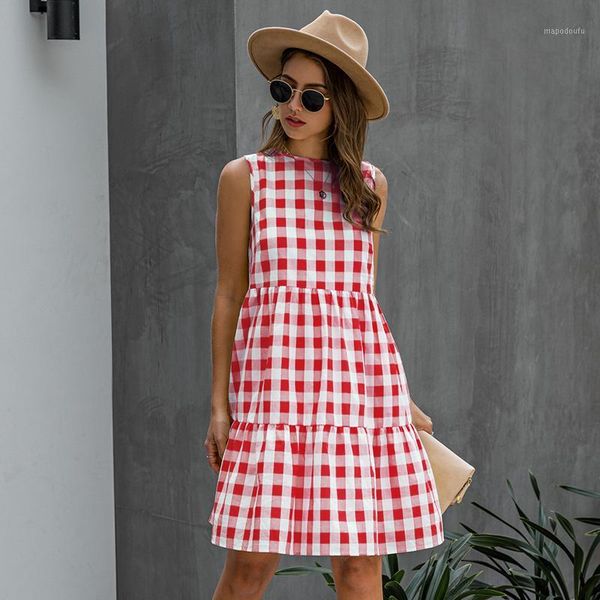 summer loose plaid dress women casual cotton o-neck patchwork sleeveless dress 2020 new1, Black;gray
summer loose plaid dress women casual cotton o-neck patchwork sleeveless dress 2020 new1, Black;gray