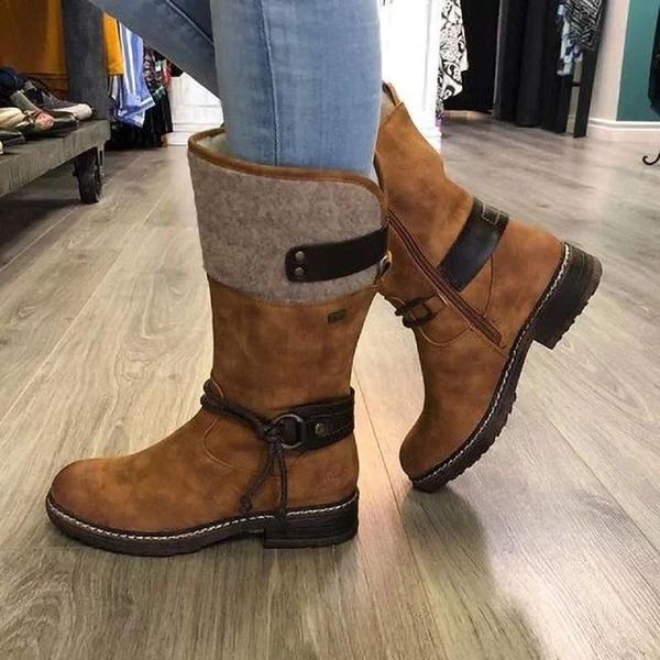 women's pu leather boots belt decoration women's low heel boots retro shoes big size zip long winter, Black
women's pu leather boots belt decoration women's low heel boots retro shoes big size zip long winter, Black