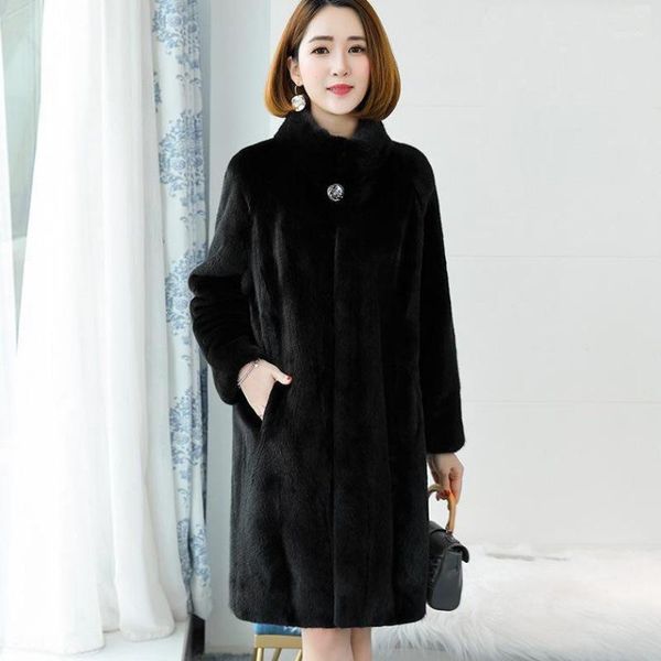 fur 2021 new ladies coat imitation whole mink coat fur mink female mid-length woman coats winter winter jacket v0201, Black
fur 2021 new ladies coat imitation whole mink coat fur mink female mid-length woman coats winter winter jacket v0201, Black