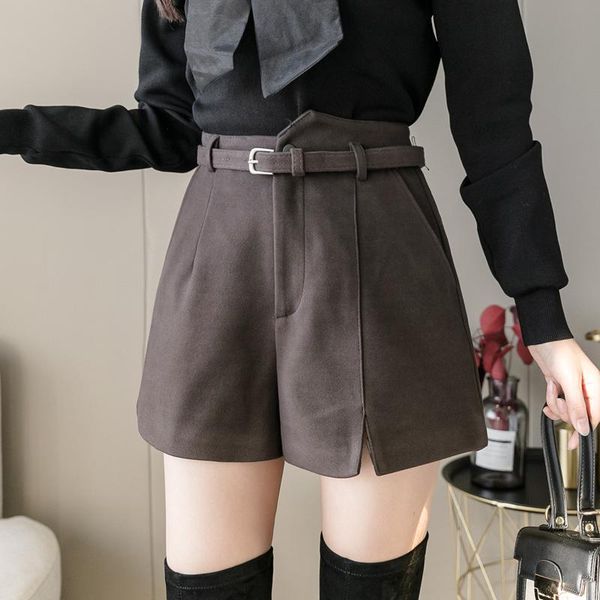 women's shorts autumn winter suit short pants women 2021 belted irregular high waist wide leg womens woolen casual slit, White;black
women's shorts autumn winter suit short pants women 2021 belted irregular high waist wide leg womens woolen casual slit, White;black