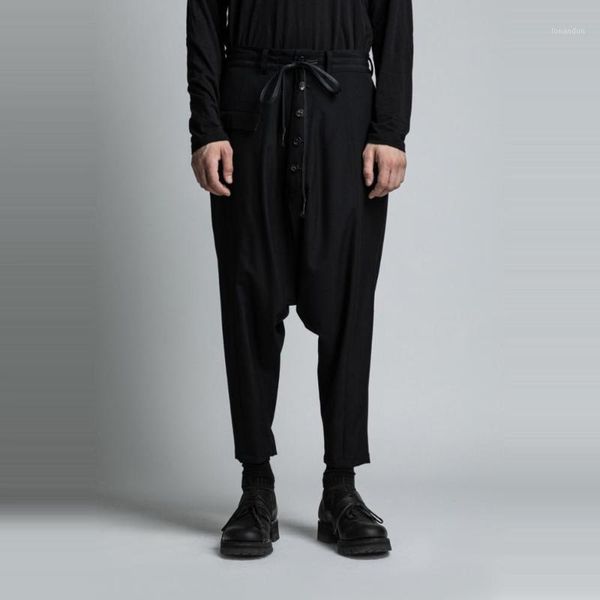 men's pants 2021 men's clothing hair stylist catwalk low crotch cropped with drawstring harem plus size singer costumes1, Black
men's pants 2021 men's clothing hair stylist catwalk low crotch cropped with drawstring harem plus size singer costumes1, Black
