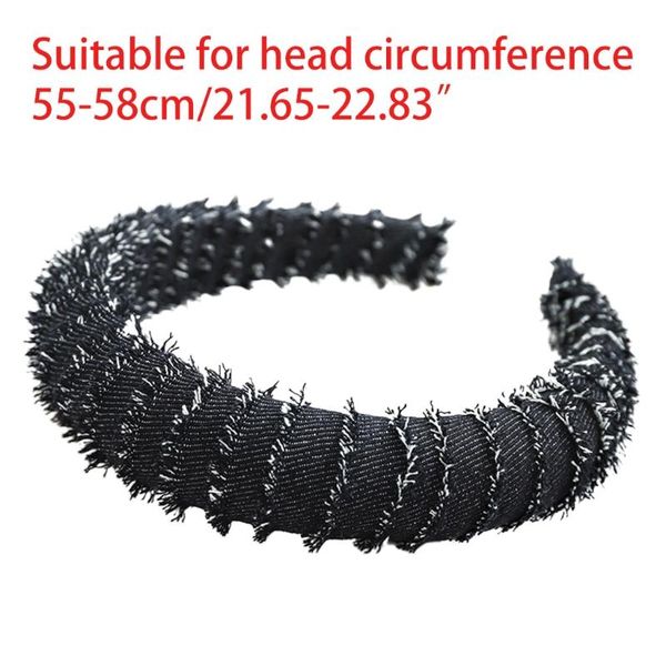 women vintage tassels striped denim headband thick sponge padded wide hair hoop n58f
women vintage tassels striped denim headband thick sponge padded wide hair hoop n58f