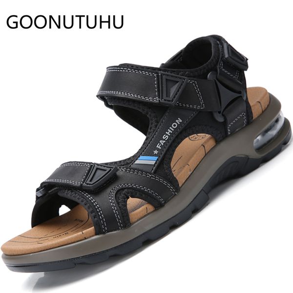 2020 new men's sanldas casual genuine leather summer shoes male hook loop big size beach sandal man flat outdoor sandals for men t20042, Black
2020 new men's sanldas casual genuine leather summer shoes male hook loop big size beach sandal man flat outdoor sandals for men t20042, Black