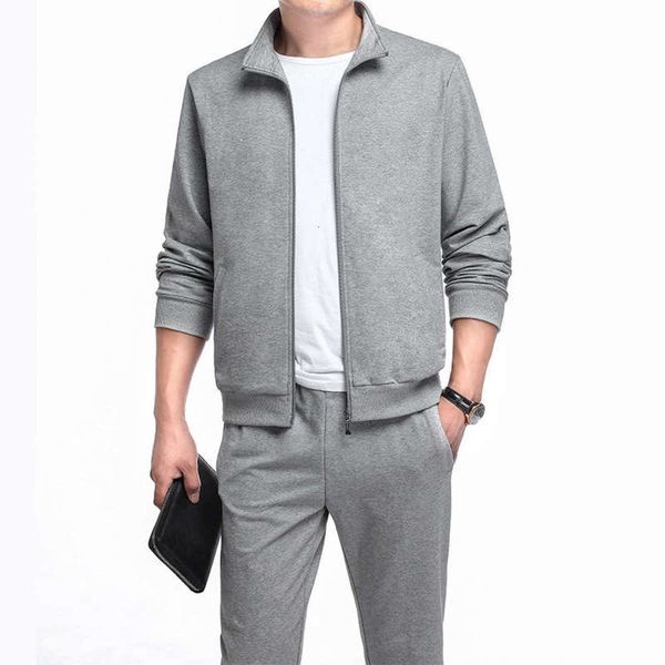set and autumn sportswear sweater spring two piece leisure sports suit solid men's standing collar, Gray
set and autumn sportswear sweater spring two piece leisure sports suit solid men's standing collar, Gray