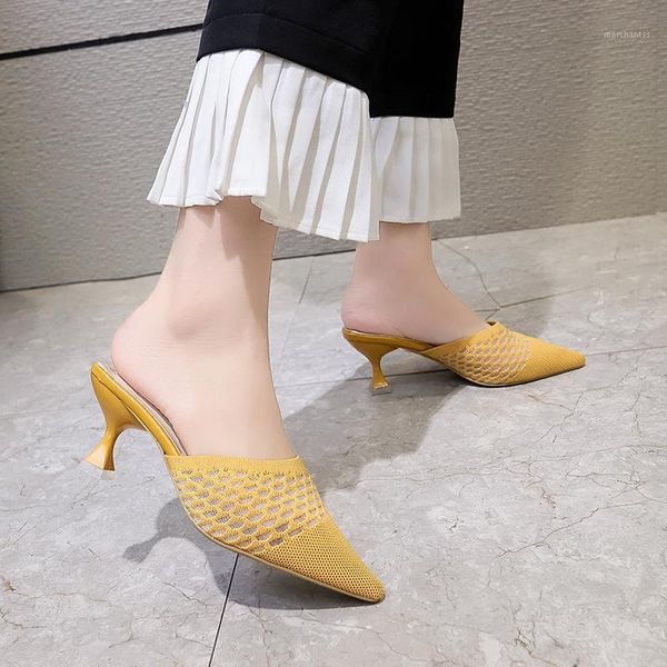 slippers breathable mesh stretch frbic women summer pointed toe high heel simple style mules shoes sandals 20211, Black
slippers breathable mesh stretch frbic women summer pointed toe high heel simple style mules shoes sandals 20211, Black