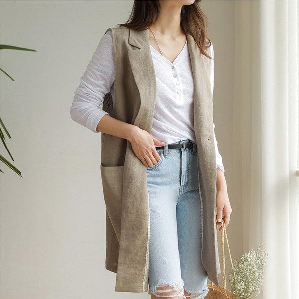 women's vests hzirip 2021 design stylish summer loose casual autumn female women sleeveless fashion outwear linen suit coat, Black;white
women's vests hzirip 2021 design stylish summer loose casual autumn female women sleeveless fashion outwear linen suit coat, Black;white