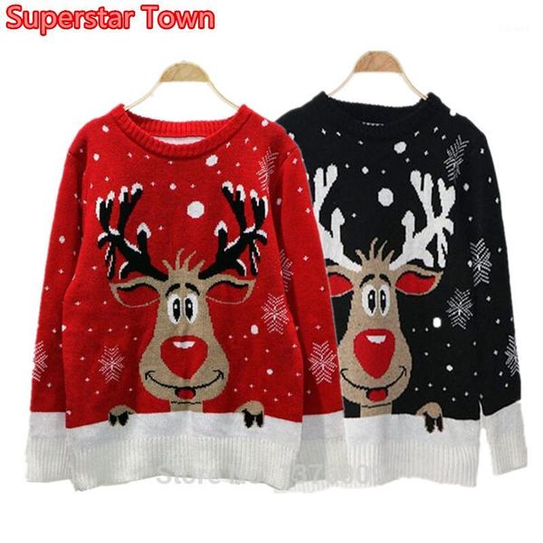 theme costume lovely christmas sweater lover family matching jumper xmas reindeer women o-neck deer casual knitted pullovers1, Black;red
theme costume lovely christmas sweater lover family matching jumper xmas reindeer women o-neck deer casual knitted pullovers1, Black;red