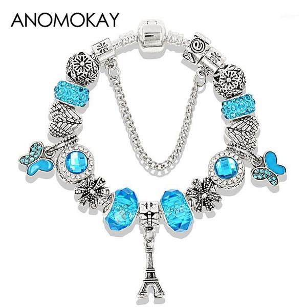 blue crystal butterfly charm bracelet silver plated eiffel tower crown bead bracelet for men couple jewelry bracelets gift1, Golden;silver
blue crystal butterfly charm bracelet silver plated eiffel tower crown bead bracelet for men couple jewelry bracelets gift1, Golden;silver